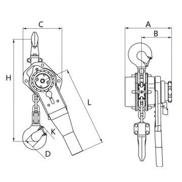 Таль Pagir® 14ASA Рычажная цепная г/п 1500кг 10м